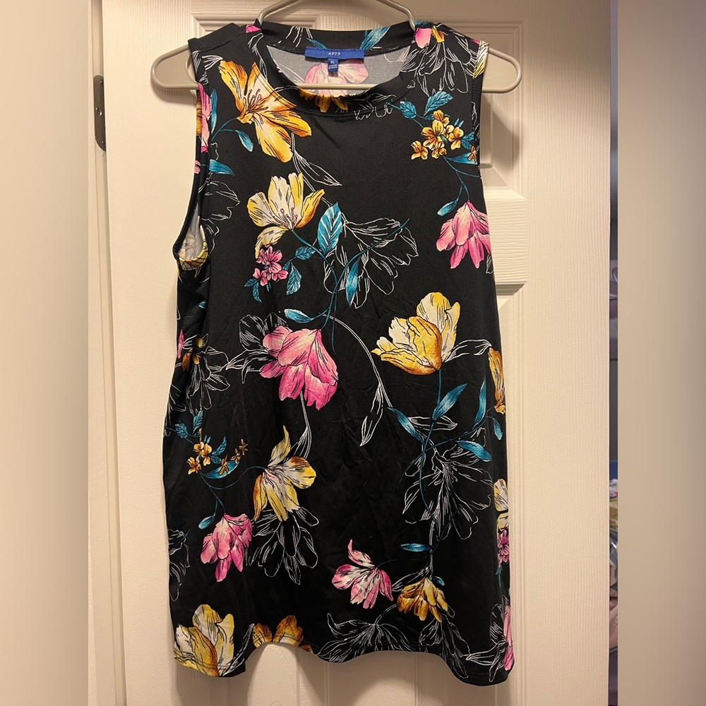 Apt. 9 Yellow and Pink Sleeveless Top Size XL